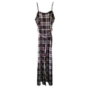 Large Almost Famous black red and white plaid jumpsuit with matching belt